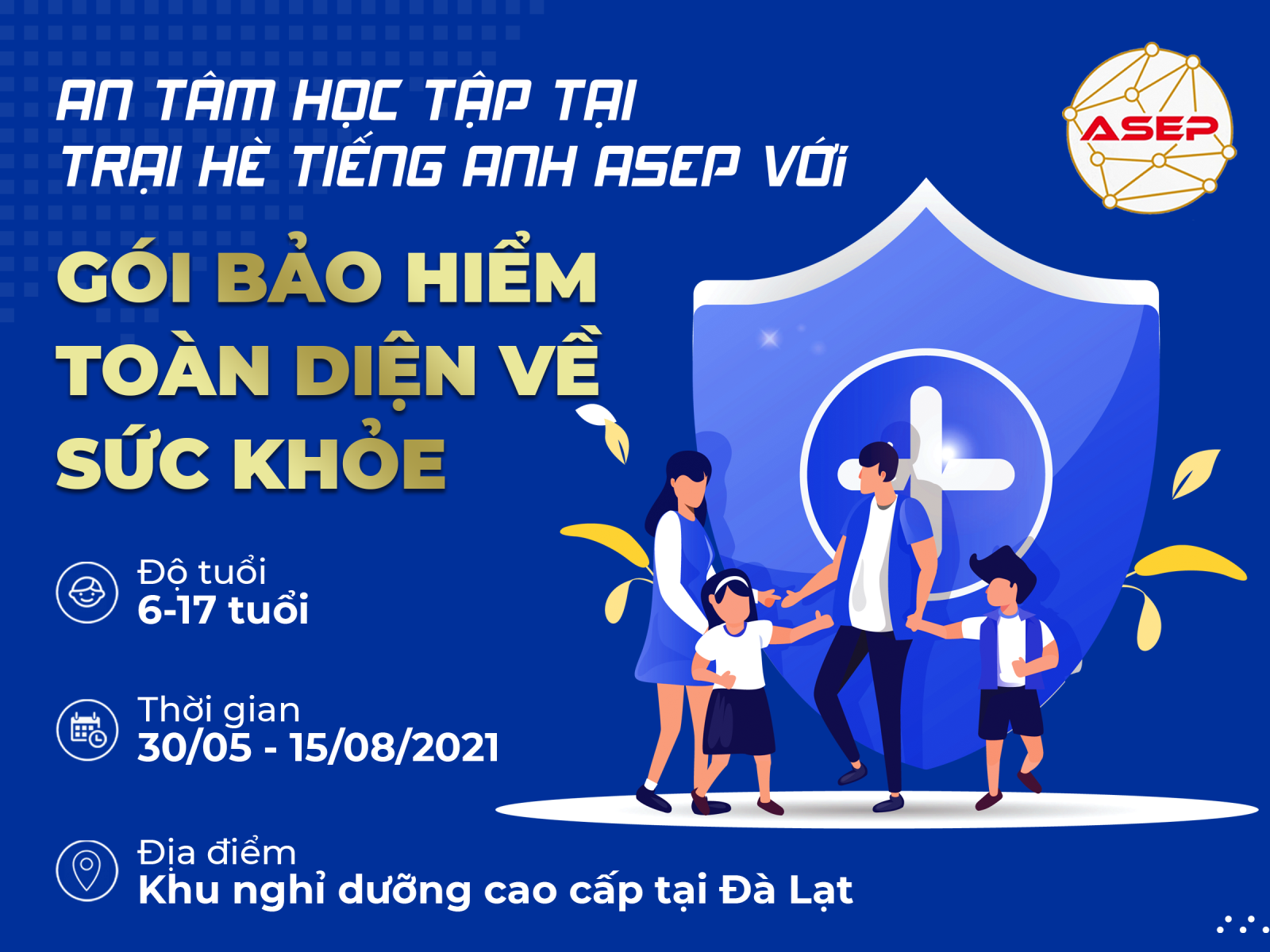 Bảo hiểm trại hè tiếng Anh ASEP