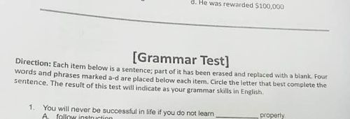 grammar test