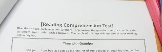 reading test