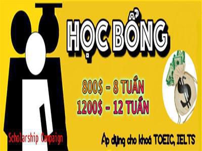 Học bổng 1,200 USD cho khóa học 12 tuần IELTS/TOEIC