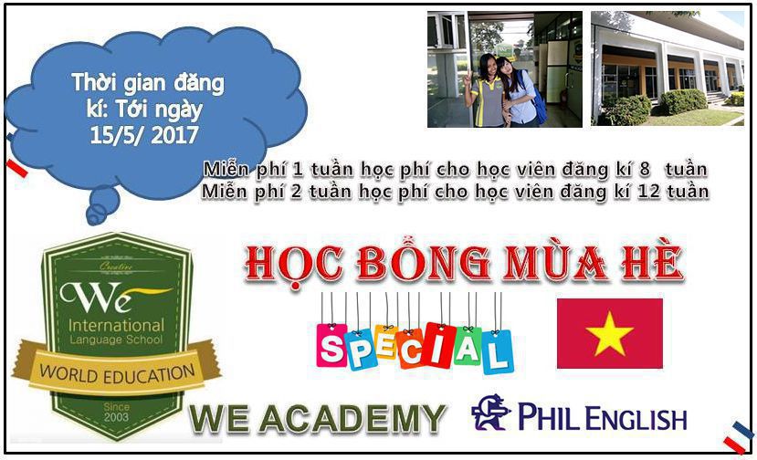 Học bổng mùa hè từ trường Anh ngữ WE Academy