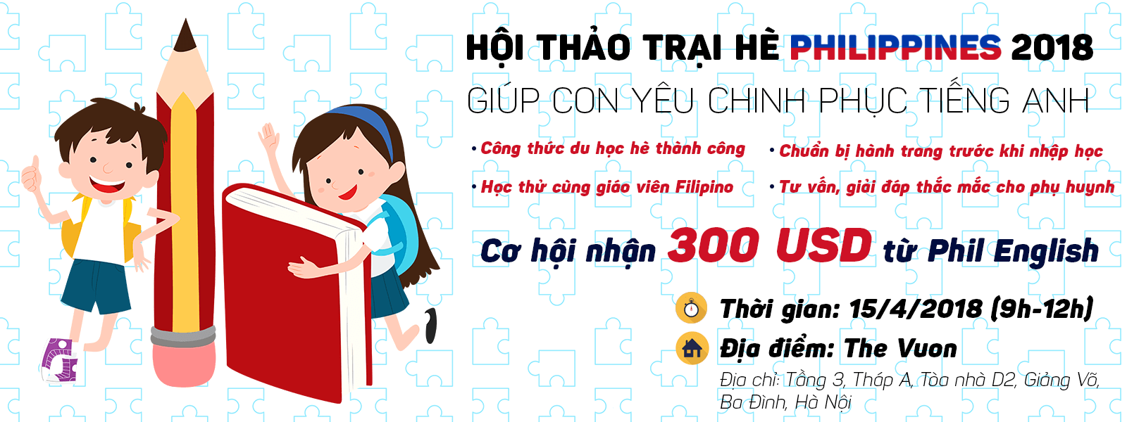 Hội thảo: Trại hè Philippines 2018 - Giúp con yêu chinh phục tiếng Anh!