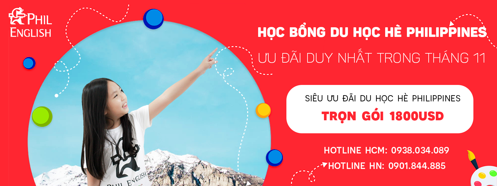 Siêu ưu đãi du học hè Philippines trọn gói 1800 USD