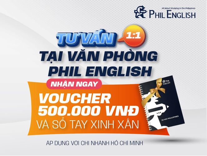 Nhận ngay Voucher 500.000 VNĐ khi ghé văn phòng của Phil English