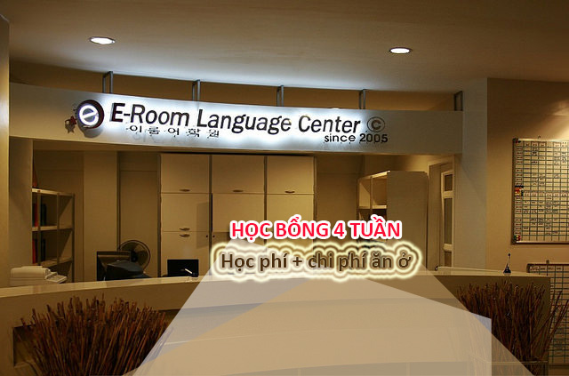 Học bổng từ trường Anh ngữ E-ROOM hỗ trợ 4 tuần học phí và chi phí ăn ở